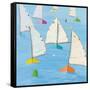 Regatta V-Phyllis Adams-Framed Stretched Canvas