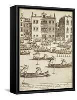 Regatta with Prizes for Watercraft Carrying Women, Venice, 1610-Giacomo Franco-Framed Stretched Canvas