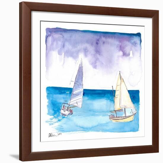 Regatta with Sailboats in Fresh Caribbean Breeze-M. Bleichner-Framed Art Print