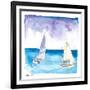 Regatta with Sailboats in Fresh Caribbean Breeze-M. Bleichner-Framed Art Print