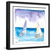 Regatta with Sailboats in Fresh Caribbean Breeze-M. Bleichner-Framed Art Print