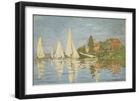 Regattas at Argenteuil, c.1872-Claude Monet-Framed Premium Giclee Print