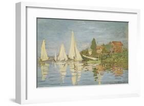 Regattas at Argenteuil, c.1872-Claude Monet-Framed Premium Giclee Print