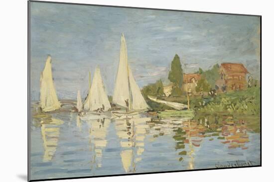 Regattas at Argenteuil, c.1872-Claude Monet-Mounted Premium Giclee Print