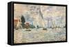 Regattas at Argenteuil-Claude Monet-Framed Stretched Canvas