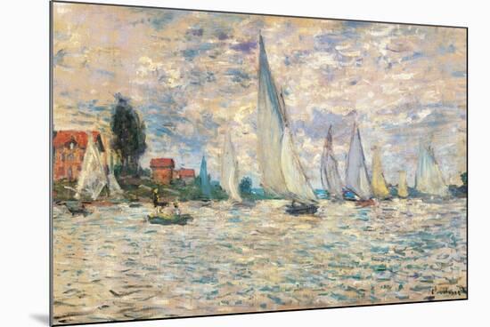 Regattas at Argenteuil-Claude Monet-Mounted Art Print