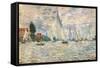 Regattas at Argenteuil-Claude Monet-Framed Stretched Canvas