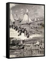 Regattas in La Spezias by Eduardo Matania (1847-1929), Italy, 20th Century-null-Framed Stretched Canvas