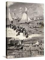 Regattas in La Spezias by Eduardo Matania (1847-1929), Italy, 20th Century-null-Stretched Canvas