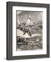 Regattas in La Spezias by Eduardo Matania (1847-1929), Italy, 20th Century-null-Framed Giclee Print