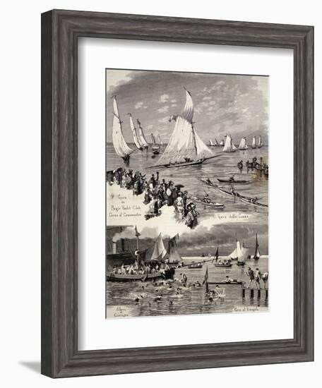 Regattas in La Spezias by Eduardo Matania (1847-1929), Italy, 20th Century-null-Framed Giclee Print