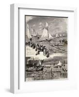 Regattas in La Spezias by Eduardo Matania (1847-1929), Italy, 20th Century-null-Framed Giclee Print