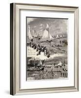 Regattas in La Spezias by Eduardo Matania (1847-1929), Italy, 20th Century-null-Framed Giclee Print