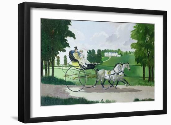 Regency Couple in a Curricle, 1960s-Doris Clare Zinkeisen-Framed Giclee Print