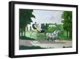 Regency Couple in a Curricle, 1960s-Doris Clare Zinkeisen-Framed Giclee Print