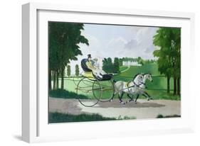 Regency Couple in a Curricle, 1960s-Doris Clare Zinkeisen-Framed Giclee Print