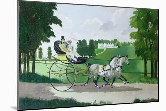 Regency Couple in a Curricle, 1960s-Doris Clare Zinkeisen-Mounted Giclee Print