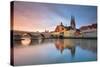 Regensburg. Cityscape Image of Regensburg, Germany during Spring Sunrise.-null-Stretched Canvas