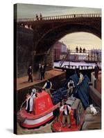 Regent's Canal Lock-Margaret Loxton-Stretched Canvas