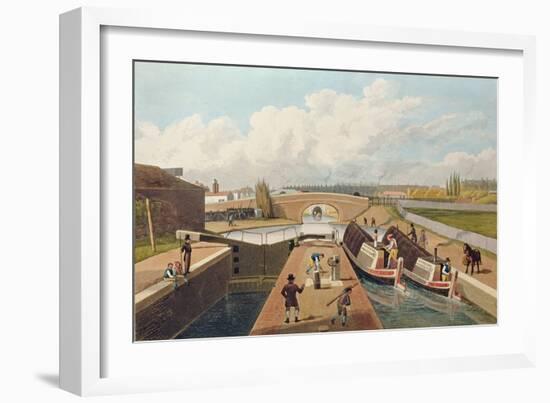 Regent's Canal, the East Entrance to the Islington Tunnel, C.1827, Engraved by John Cleghorn-Thomas Hosmer Shepherd-Framed Giclee Print