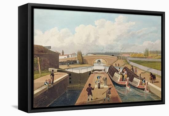 Regent's Canal, the East Entrance to the Islington Tunnel, C.1827, Engraved by John Cleghorn-Thomas Hosmer Shepherd-Framed Stretched Canvas