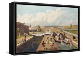 Regent's Canal, the East Entrance to the Islington Tunnel, C.1827, Engraved by John Cleghorn-Thomas Hosmer Shepherd-Framed Stretched Canvas
