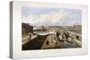 Regent's Canal, with Barges, Islington, London, 1822-John Cleghorn-Stretched Canvas