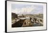 Regent's Canal, with Barges, Islington, London, 1822-John Cleghorn-Framed Stretched Canvas