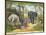 Regent's Park Zoo London Visitors Admire the White Bear the Elephant and the Kangaroo-null-Mounted Art Print