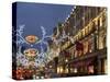 Regent Street Christmas-Charles Bowman-Stretched Canvas