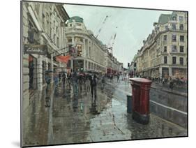 Regent Street, Rain, Looking North, 2014-Peter Brown-Mounted Giclee Print