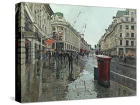 Regent Street, Rain, Looking North, 2014-Peter Brown-Stretched Canvas