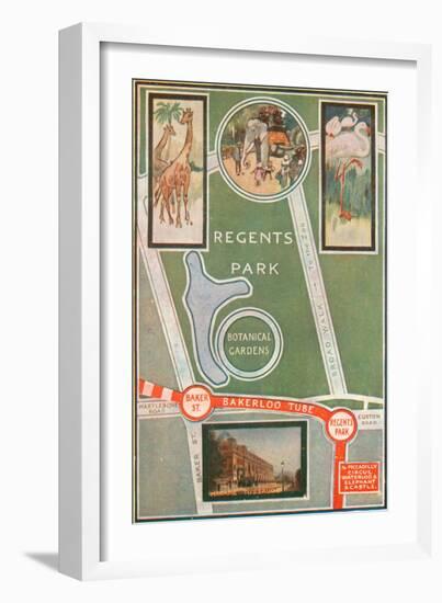 Regents Park and Botanical Gardens, Showing Local Railway Stations-null-Framed Giclee Print