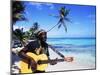 Reggae Singer with Guitar on Beach, Sainte Anne, Guadeloupe-Bill Bachmann-Mounted Premium Photographic Print