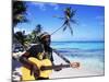 Reggae Singer with Guitar on Beach, Sainte Anne, Guadeloupe-Bill Bachmann-Mounted Photographic Print