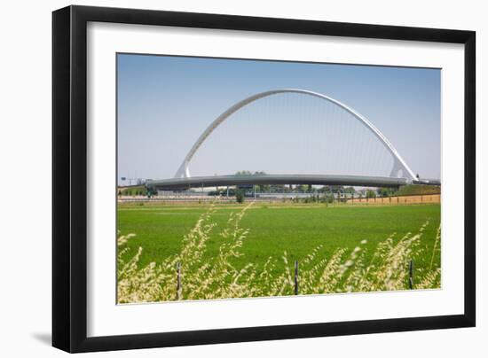 Reggio Emilia, Emilia-Romagna, Italy. Bridge designed by Spanish architect Santiago Calatrava at...-null-Framed Photographic Print