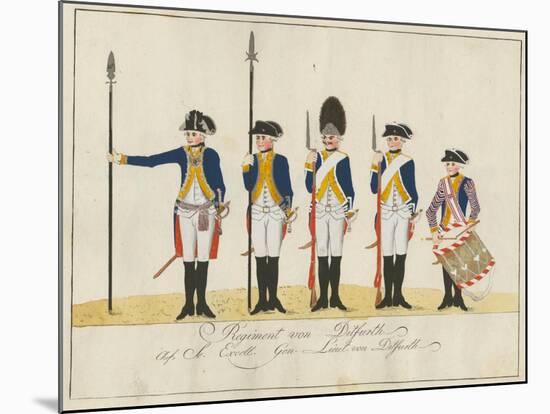 Regiment Von Ditfurth, C.1784-J. H. Carl-Mounted Giclee Print