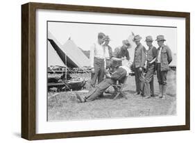 Regimental Barber Shaves the Troops-null-Framed Art Print