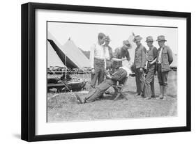 Regimental Barber Shaves the Troops-null-Framed Art Print