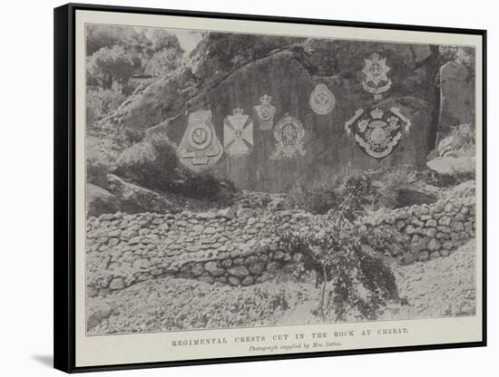 Regimental Crests Cut in the Rock at Cherat-null-Framed Stretched Canvas