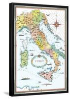 Regions Of Italy Map-null-Framed Poster