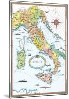 Regions Of Italy Map-null-Mounted Poster