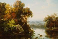 Autumn Landscape, Mid-Late 19th Century-Regis Francois Gignoux-Stretched Canvas