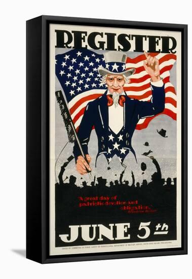 Register June 5th, 1917, WWI-null-Framed Stretched Canvas