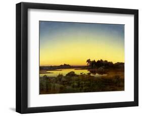 Rehe in Landschaft mit Sonnenuntergang. 1847-Anton Zwengauer-Framed Premium Giclee Print