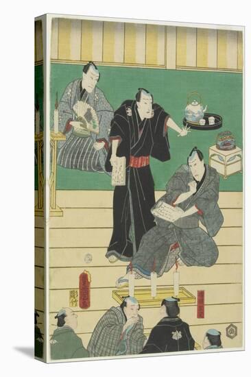 Rehearsal of a Kabuki Play, September 1860-Utagawa Kunisada-Stretched Canvas