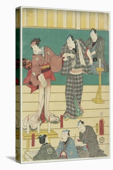 Rehearsal of a Kabuki Play, September 1860-Utagawa Kunisada-Stretched Canvas