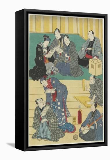 Rehearsal of a Kabuki Play, September 1860-Utagawa Kunisada-Framed Stretched Canvas