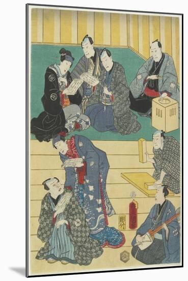 Rehearsal of a Kabuki Play, September 1860-Utagawa Kunisada-Mounted Giclee Print