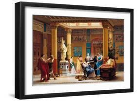 Rehearsal of Joueur De Flûte and La Femme De Diomède in the Atrium of Prince Napoleon's Pompeian-Gustave Clarence Rodolphe Boulanger-Framed Giclee Print